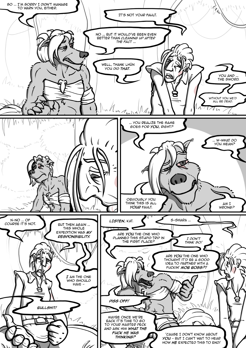 Page 447: The one where Shara calls bullshit!