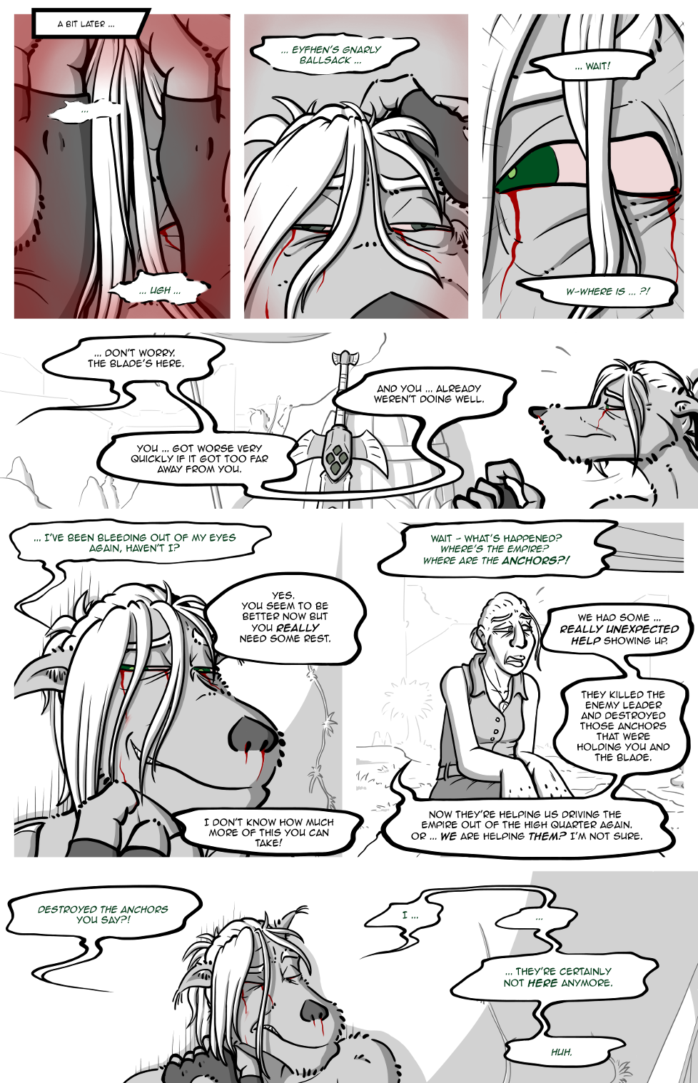 I love the confidence of "your eyes are bleeding, some rest will surely fix that".